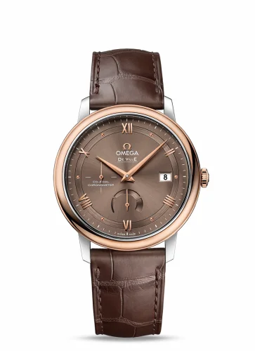 Omega De Ville Prestige Co-Axial 39.5 Power Reserve Stainless Steel / Red Gold / Vintage Brown 424.23.40.21.13.001 (42423402113001)